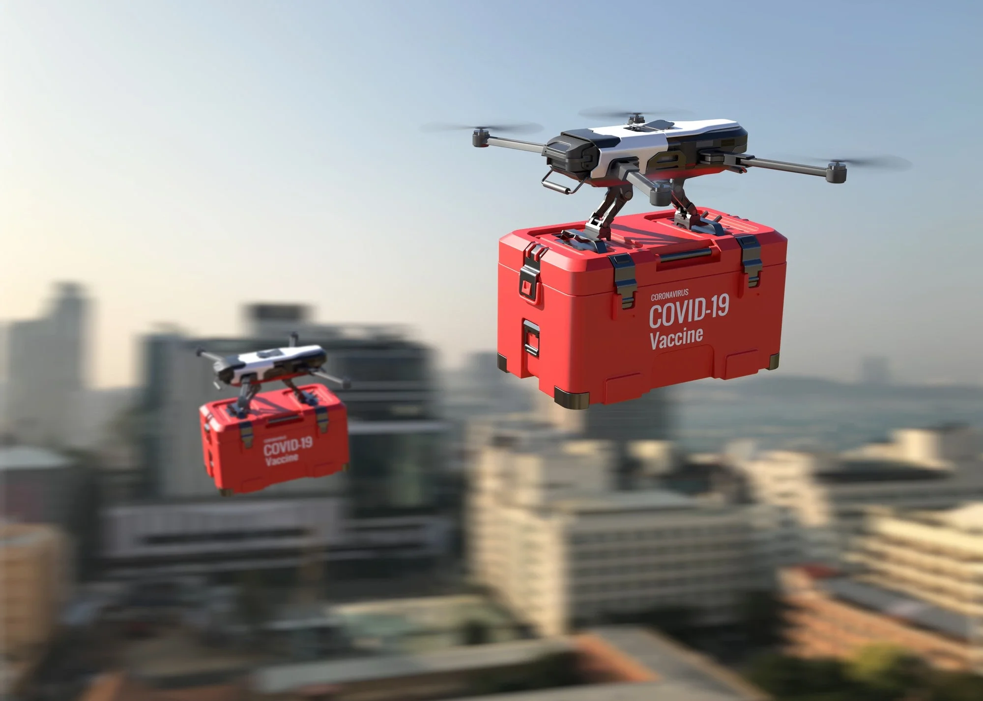 Drone delivery in action